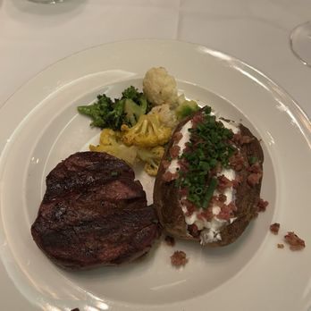 Hy's Steak House - Filet mignon, baked potato, broccoli and cauliflower. - Steakhouses Near Me - Honolulu, Hawaii Hy's Steak House - Filet mignon, baked potato, broccoli and cauliflower. - Steakhouses Near Me - Honolulu, Hawaii