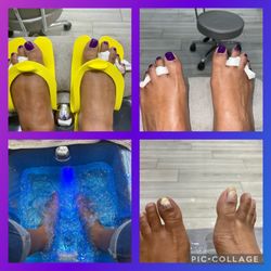 Nails Unique - BEFORE, DURING & AFTER courtesy of my Momma Linda.