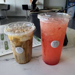 Caramel Vanilla Coffee and Strawberry tea