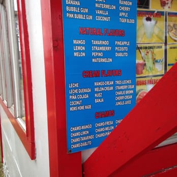Reyna's Snow Cone - the menu for the ice cream parlor - Ice Cream & Frozen Yogurt Near Me - Brownsville, Texas Reyna's Snow Cone - the menu for the ice cream parlor - Ice Cream & Frozen Yogurt Near Me - Brownsville, Texas