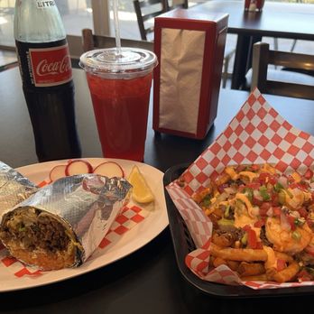 Fuego Cravings - Breakfast Burrito with carne asada...yummy. Surf & Turf fries. - Mexican Near Me - Rancho Cucamonga, California Fuego Cravings - Breakfast Burrito with carne asada...yummy. Surf & Turf fries. - Mexican Near Me - Rancho Cucamonga, California