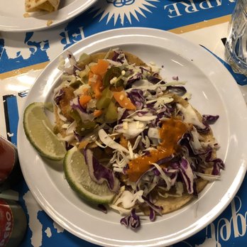 Tacombi - Baja Crispy Fish Taco (top) and Acapulco Shrimp Taco (bottom) - Tacos Near Me - New York, New York Tacombi - Baja Crispy Fish Taco (top) and Acapulco Shrimp Taco (bottom) - Tacos Near Me - New York, New York