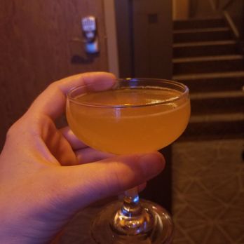 The Hip-Stir - H.B.F.S. Cocktail (minus the orange slice that came on the side of the glass that I accidentally ate before taking the picture) - Cocktail Bars Near Me - Marion, Iowa