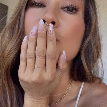 Happiest Nails & Spa - Ken. He gone done it again. Natural almond/stiletto hybrid with metallic stripes. - Nail Salons Near Me - Oceanside, California Happiest Nails & Spa - Ken. He gone done it again. Natural almond/stiletto hybrid with metallic stripes. - Nail Salons Near Me - Oceanside, California