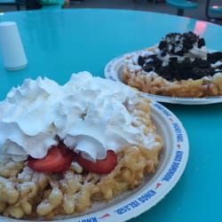 Old Fashioned Funnel Cakes - Strawberries n' cream
