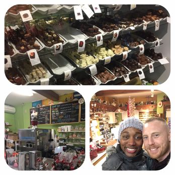 Crème et Chocolat - a man and a woman in a store - Ice Cream & Frozen Yogurt Near Me - Mont-Tremblant, Quebec Crème et Chocolat - a man and a woman in a store - Ice Cream & Frozen Yogurt Near Me - Mont-Tremblant, Quebec