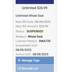 Aqua Bubble Car Wash - No option to "cancel" only "suspend"