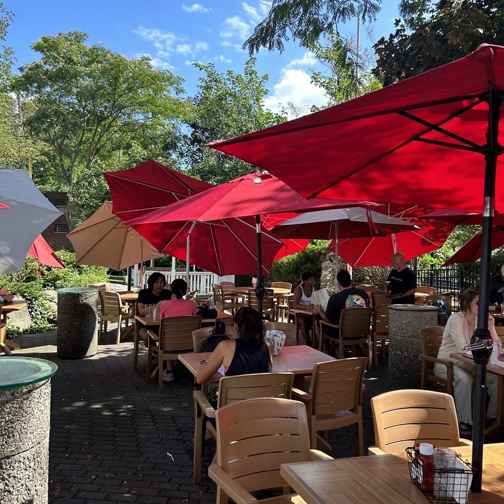 Cold Spring Depot Restaurant - tables and umbrellas - American Near Me - Cold Spring, New York