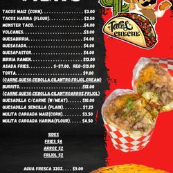 Tacos Cheche - Our Menu