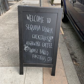 Sequoia Diner - Sequoia sign on the sidewalk. - Diners Near Me - Oakland, California Sequoia Diner - Sequoia sign on the sidewalk. - Diners Near Me - Oakland, California