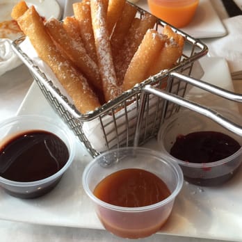 Club Casa Cafe - Funnel cake stix with dipping sauces - American Near Me - Des Plaines, Illinois Club Casa Cafe - Funnel cake stix with dipping sauces - American Near Me - Des Plaines, Illinois