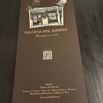 La Casa del Abuelo - Menu - Tapas Bars Near Me - Madrid, M La Casa del Abuelo - Menu - Tapas Bars Near Me - Madrid, M