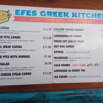 Efe's Greek Kitchen - Latest menu with cheese steak added plus they have stuffed grape leaves now. 9/1/24 It's takeout time, Oompa!!! - Greek Near Me - Gulf Shores, Alabama Efe's Greek Kitchen - Latest menu with cheese steak added plus they have stuffed grape leaves now. 9/1/24 It's takeout time, Oompa!!! - Greek Near Me - Gulf Shores, Alabama