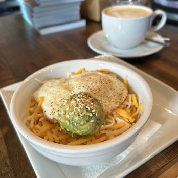 Cerulean Blue Coffee House - Healthy breakfast bowl and a small latte. - Bakeries Near Me - Flower Mound, Texas Cerulean Blue Coffee House - Healthy breakfast bowl and a small latte. - Bakeries Near Me - Flower Mound, Texas