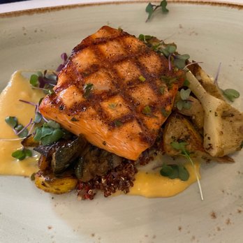 Goldener Hirsch Restaurant - Big glory bay salmon - New American Near Me - Park City, Utah