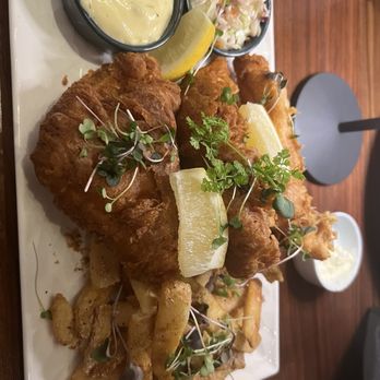 Cin City Steak - Fish and chips with lemon, tartar sauce & cole slaw. - Steakhouses Near Me - Lebanon, Ohio Cin City Steak - Fish and chips with lemon, tartar sauce & cole slaw. - Steakhouses Near Me - Lebanon, Ohio