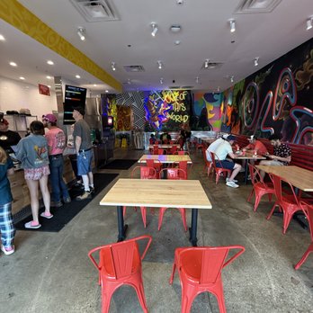 Dave's Hot Chicken - Interior - Limited seating - fairly loud music - Chicken Shop Near Me - Olathe, Kansas