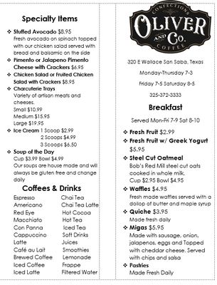 Menu photo 2 Oliver & Co San Saba, TX Menu photo 2 Oliver & Co San Saba, TX