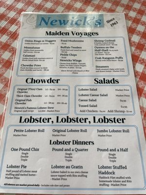 Menu photo 3 Newick's Lobster House Dover, NH