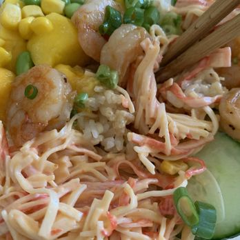 Bespoki Bowl - Regular 2 Scoop Poke Bowl with corn, mango, cucumber, crab, and shrimp - Poke Near Me - Troy, New York