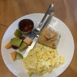 egg platter with seasonal jam and