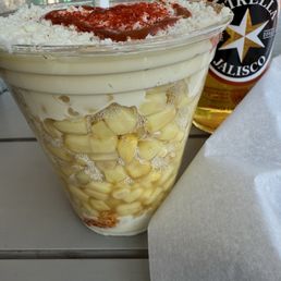 Mexican street corn in a cup