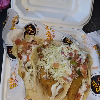 BAJA Cali Fish & Tacos - Three Fried fish tacos - Seafood Near Me - Pasadena, California