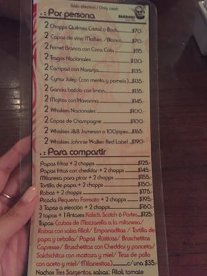 Menu photo 3 Bárbaro Bar Buenos Aires, C Menu photo 3 Bárbaro Bar Buenos Aires, C