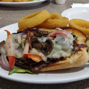 Hobey's Casino - Philly Cheese Steak sandwich with Onion Rings - Casinos Near Me - Sun Valley, Nevada Hobey's Casino - Philly Cheese Steak sandwich with Onion Rings - Casinos Near Me - Sun Valley, Nevada