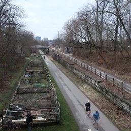 View of trail by the Urban Ecology Center.