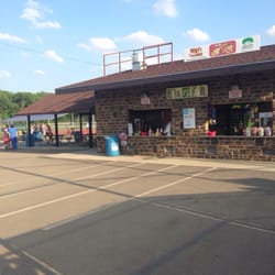 Berliner Sports Park - The concession stand with the covered seating area on the left
