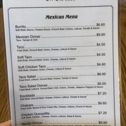 Bahan's Tavern - Mexican cover menu