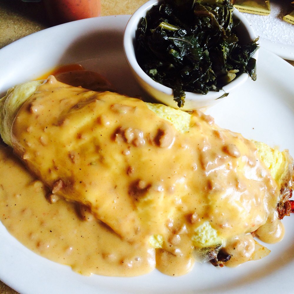 Gravy - The Dalise omelette with greens, so rich and filling. - American Near Me - Portland, Oregon Gravy - The Dalise omelette with greens, so rich and filling. - American Near Me - Portland, Oregon