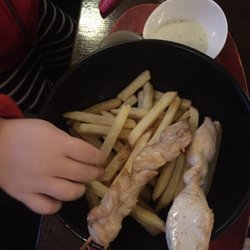 Vaughan's Eatery - Toddler loved this. Chicken skewers (just plain grilled chicken breast) and chips.