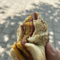 Simply Bagels - Taylor Ham & Egg on everything bagel.