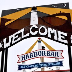 Pillar Point Harbor Shopping Center - Welcome signage