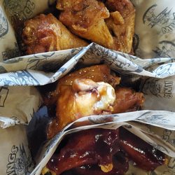 Wings Etc - Hummin Honey, Honey Garlic, Chipotle Peach BBQ