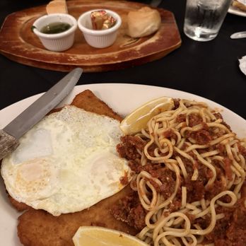 Pasta Connection - #49 Milanesa de Pollo a Caballo with spaghetti - Italian Near Me - Costa Mesa, California Pasta Connection - #49 Milanesa de Pollo a Caballo with spaghetti - Italian Near Me - Costa Mesa, California