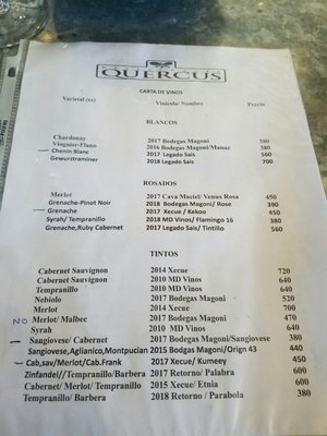 Menu photo 2 Quercus Villa de Juárez, BCN Menu photo 2 Quercus Villa de Juárez, BCN