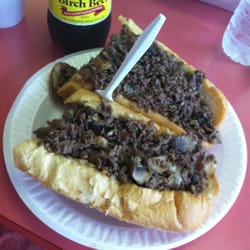 Michael's Sandwich Shop - The "small" cheesesteak & birch beer.