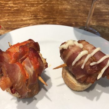 Nagusia Lau - Bacon wrapped shrimp & Bacon wrapped date. Time it right to get them while they're fresh and hot! - Basque Near Me - Donostia / San Sebastián, SS Nagusia Lau - Bacon wrapped shrimp & Bacon wrapped date. Time it right to get them while they're fresh and hot! - Basque Near Me - Donostia / San Sebastián, SS