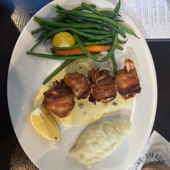 Brigantine Seafood Restaurant - Bacon wrapped prawns stuffed with crab 10/10 - Seafood Near Me - Escondido, California