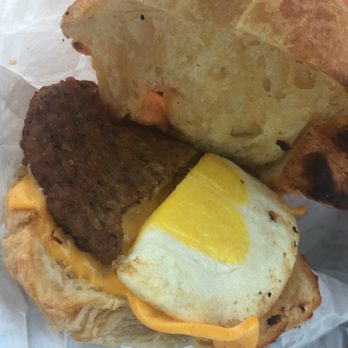 Dunkin' - Sausage egg and cheese croissant sandwich - Donuts Near Me - San Jacinto, California