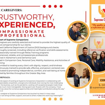Supreme Companions - Home Health Care Near Me - Milpitas, California Supreme Companions - Home Health Care Near Me - Milpitas, California