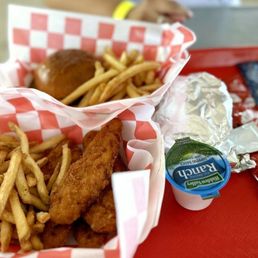 Chicken Strips and Cheeseburger with Fries Devine Acres - Pumpkin Patch Chicken Strips and Cheeseburger with Fries Devine Acres - Pumpkin Patch