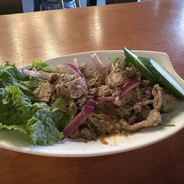 Beef salad! I got medium spicy and it was just enough to enjoy. Beef salad! I got medium spicy and it was just enough to enjoy.