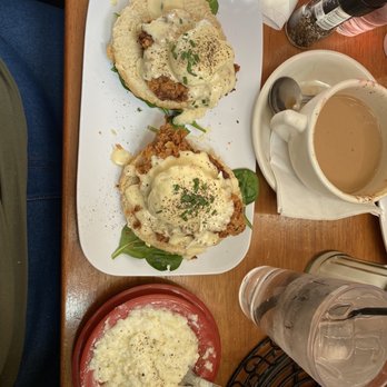 Ruby Slipper Marigny - Chicken st Charles and grits with goat cheese - Breakfast & Brunch Near Me - New Orleans, Louisiana Ruby Slipper Marigny - Chicken st Charles and grits with goat cheese - Breakfast & Brunch Near Me - New Orleans, Louisiana