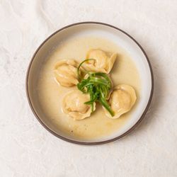 Modern Sea Bass Ravioli: a refined expression of Chef Amenta's dialogue between Italian technique and Japanese inspiration.