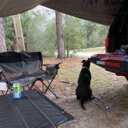 Shangri La - Our set up on a rainy afternoon at the campsite