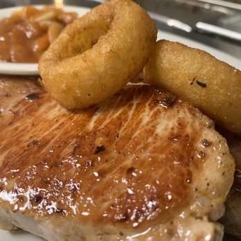 Saville's Diner - Grilled pork chops topped with onion rings. - Diners Near Me - Boyertown, Pennsylvania Saville's Diner - Grilled pork chops topped with onion rings. - Diners Near Me - Boyertown, Pennsylvania